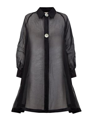 Свободная блуза из полупрозрачного хлопка с макро-пуговицами GENTRYPORTOFINO. Цвет: черный