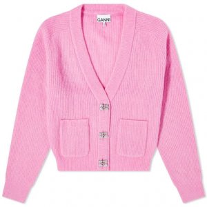 Кардиган Ganni Soft Wool, розовый