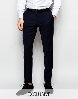 Эксклюзивные эластичные брюки скинни Number Eight Savile Row. Цвет: синий