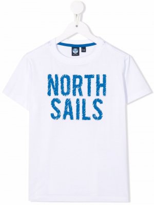 Футболка с логотипом North Sails Kids. Цвет: белый