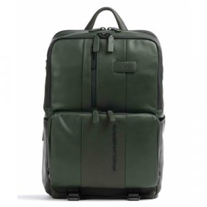 Рюкзак PIQUADRO, фактура гладкая, зеленый Piquadro. Цвет: зеленый