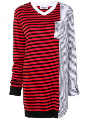 Платье-свитер с контрастными панелями Sonia Rykiel. Цвет: красный