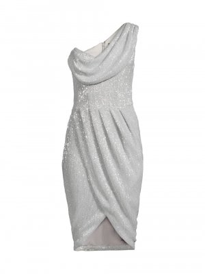 Коктейльное платье с хомутом и пайетками, серебряный Lavish Alice