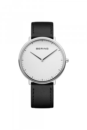 Классические аналоговые кварцевые часы из нержавеющей стали — 15739-404 , белый Bering