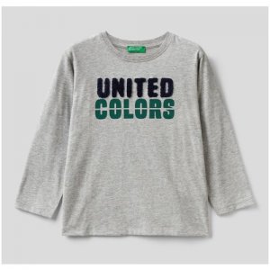 Лонгслив United Colors of Benetton для мальчиков 22A-3ATNG105I-501-98. Цвет: серый