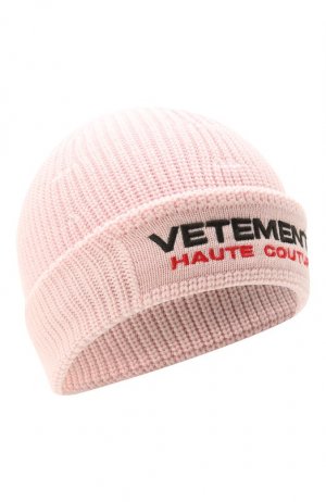 Шерстяная шапка VETEMENTS. Цвет: розовый