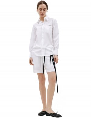 Белая рубашка с контрастными стежками Marni