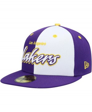Мужская фиолетово-белая приталенная шляпа Los Angeles Lakers Griswold 59FIFTY New Era