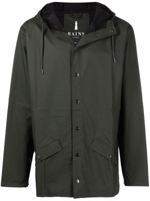 Непромокаемая куртка с капюшоном Rains. Цвет: зеленый