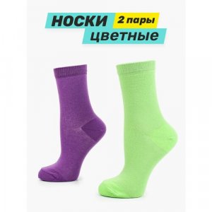 Носки , 2 пары, размер 35-39, фиолетовый Big Bang Socks. Цвет: фиолетовый