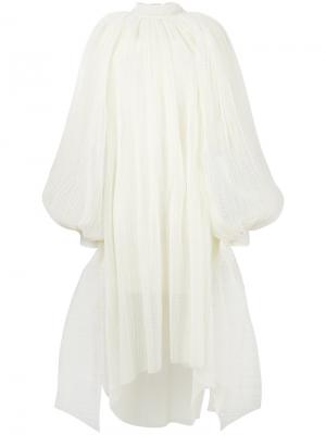 Расклешенное платье-миди с вышивкой A.W.A.K.E.. Цвет: телесный