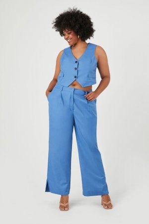 Комплект из жилета и широких брюк больших размеров , синий Forever 21