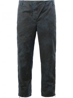Укороченные брюки с потертой отделкой Masnada. Цвет: синий