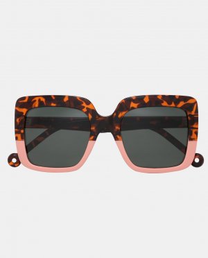 Двухцветные женские солнцезащитные очки оверсайз с поляризованными линзами , коричневый Parafina