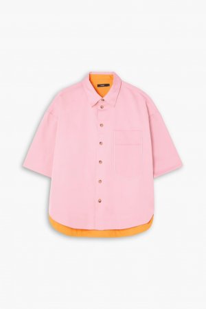 Рубашка из смесового хлопка твила Bassike, розовый bassike