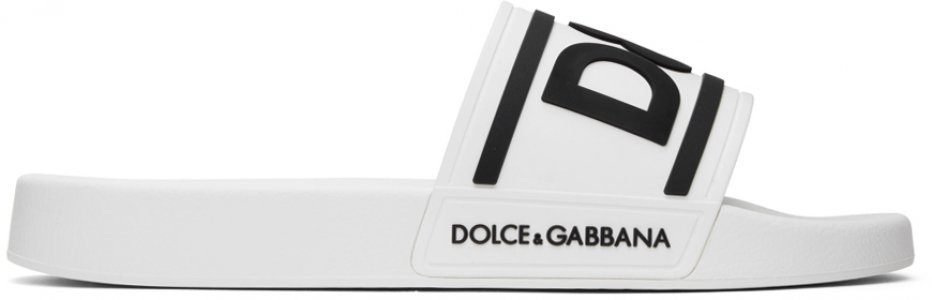 Белые пляжные шлепанцы Dolce&Gabbana