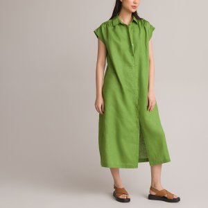 Платье-рубашка LaRedoute. Цвет: зеленый