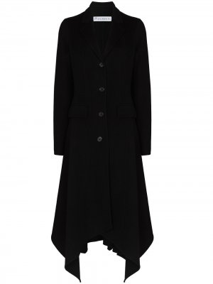 Однобортное пальто с асимметричным подолом JW Anderson. Цвет: черный