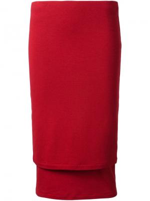 Двухслойная юбка Donna Karan. Цвет: красный
