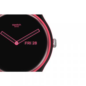 Наручные часы Minimal, черный, розовый swatch. Цвет: розовый
