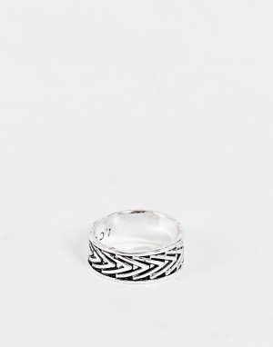 Серебристое кольцо с отделкой в виде стрел -Серебряный Icon Brand