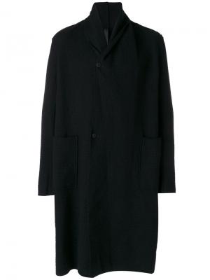 Пальто с лацканами-шалькой Poème Bohémien. Цвет: чёрный