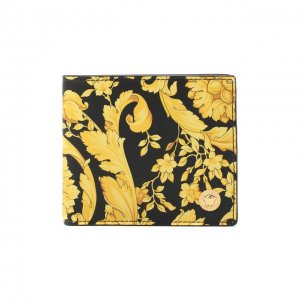 Кожаное портмоне Versace. Цвет: жёлтый