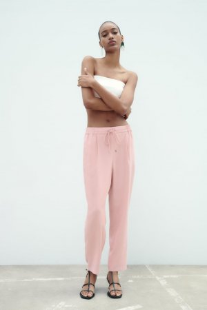 Укороченные брюки , розовый ZARA