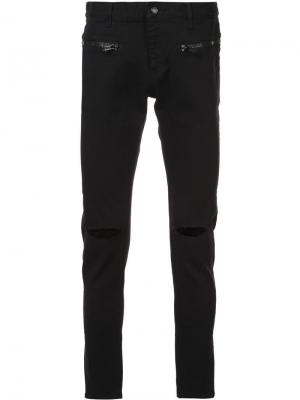 Рваные облегающие джинсы Undercover. Цвет: черный