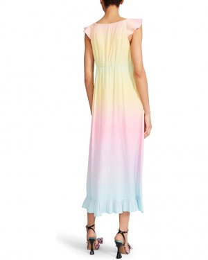 Платье Rainbow Rays Printed Silky Satin Slip Dress, цвет Sunrise Betsey Johnson