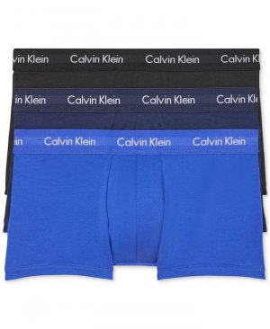 Комплект мужского хлопкового эластичного нижнего белья с низкой посадкой (3 шт.) , синий Calvin Klein