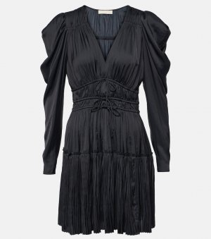 Атласное мини-платье lu с драпировкой , черный Ulla Johnson