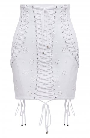 Хлопковая юбка Dolce & Gabbana. Цвет: белый