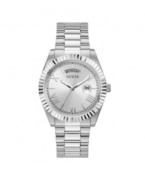 Мужские часы Connoisseur GW0265G6 со стальным и серебряным ремешком , серебро Guess