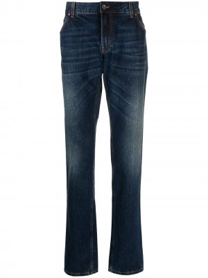 Прямые джинсы с завышенной талией Dolce & Gabbana. Цвет: синий