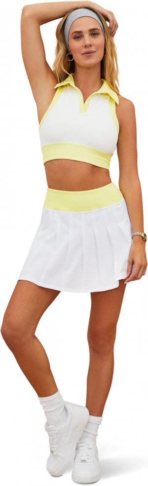 Теннисная юбка-накидка , цвет White Lemon Color-Block Beach Riot