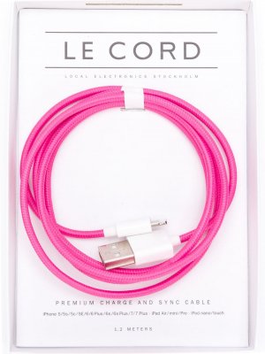 Плетеный кабель для зарядного устройства Le Cord. Цвет: розовый