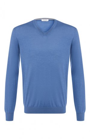 Пуловер из смеси кашемира и шелка Bilancioni. Цвет: голубой