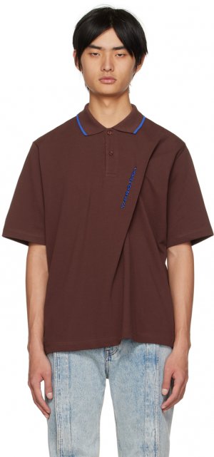 Бордовая рубашка-поло с защипами Y/Project