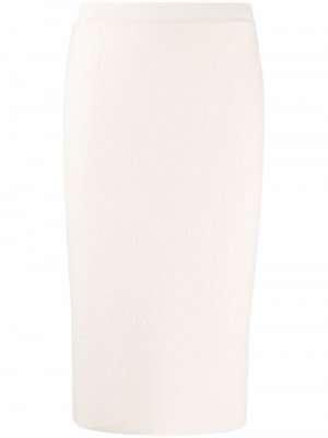 Фетровая юбка миди Bottega Veneta. Цвет: белый