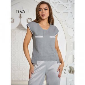 Блуза , размер 50, серый D.va. Цвет: серый