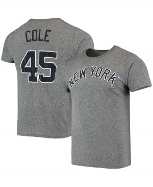 Мужская футболка gerrit cole heathered grey new york yankees name number tri-blend , мульти Majestic