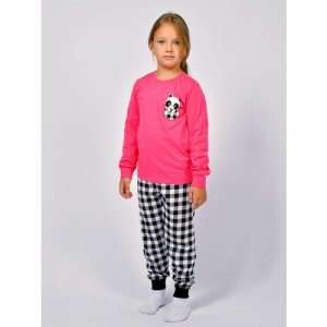 Пижама Lets Go, размер 104, розовый, черный Let's Go. Цвет: розовый/черный/белый