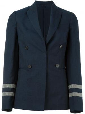 Пиджак с декорированными рукавами Brunello Cucinelli. Цвет: синий