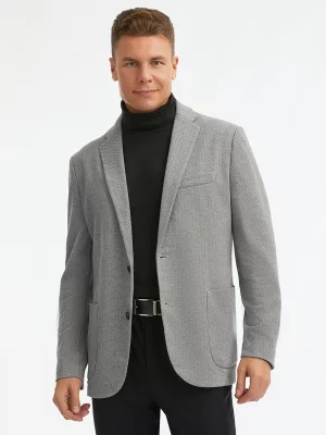 Пиджак мужской 5B922001M серый S oodji. Цвет: серый