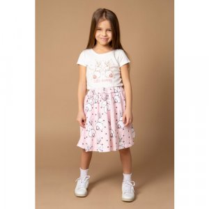 Комплект одежды , размер 110, белый, розовый LITTLE WORLD OF ALENA. Цвет: белый