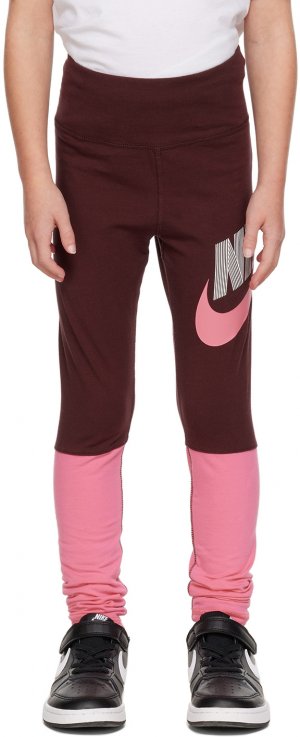 Детские розово-бордовые леггинсы для танцев Nike