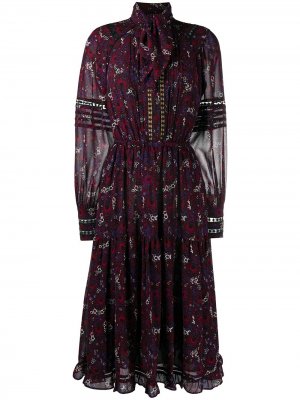 Платье миди Azalea с кружевом Michael Kors. Цвет: розовый