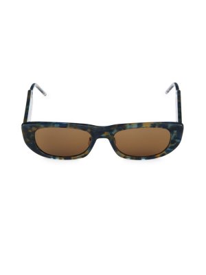 Прямоугольные солнцезащитные очки 53MM , цвет Navy Tortoise Thom Browne