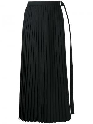 Slit pleated apron skirt Taro Horiuchi. Цвет: чёрный